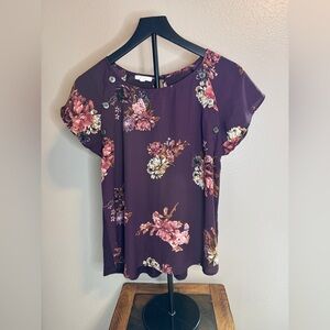 Maurices Purple Floral Blouse
